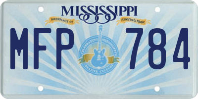 MS license plate MFP784