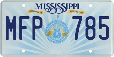 MS license plate MFP785