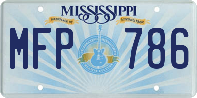 MS license plate MFP786