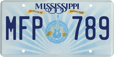 MS license plate MFP789