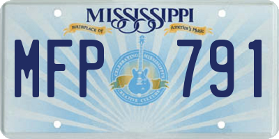 MS license plate MFP791