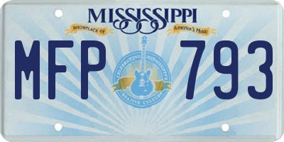 MS license plate MFP793
