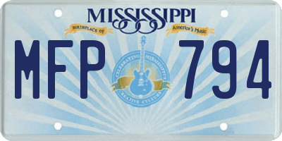 MS license plate MFP794