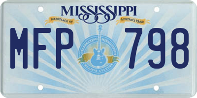 MS license plate MFP798
