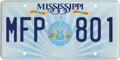 MS license plate MFP801