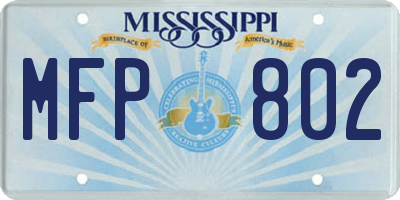 MS license plate MFP802