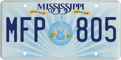 MS license plate MFP805