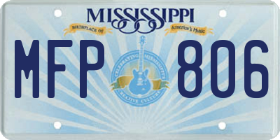 MS license plate MFP806