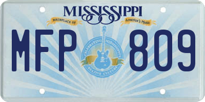 MS license plate MFP809