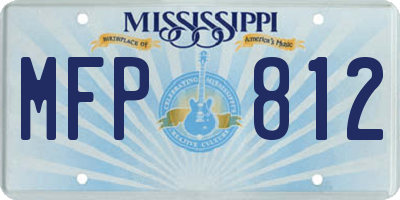 MS license plate MFP812