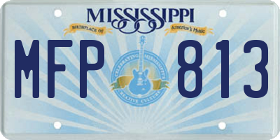 MS license plate MFP813