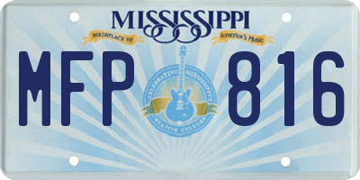 MS license plate MFP816