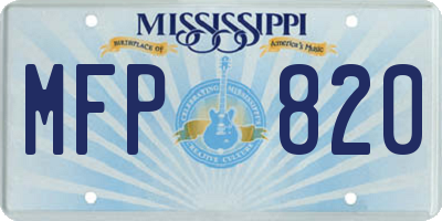 MS license plate MFP820