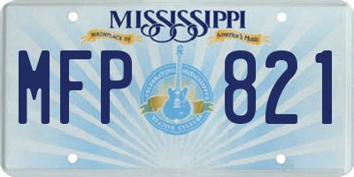 MS license plate MFP821