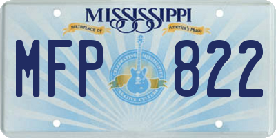 MS license plate MFP822