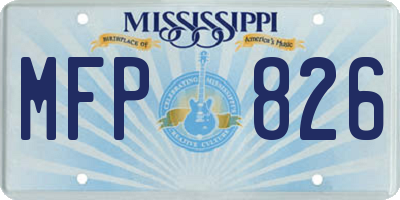 MS license plate MFP826
