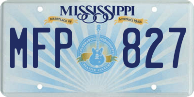 MS license plate MFP827
