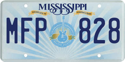 MS license plate MFP828