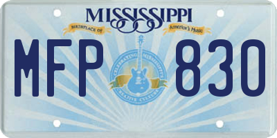 MS license plate MFP830