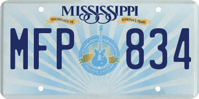 MS license plate MFP834