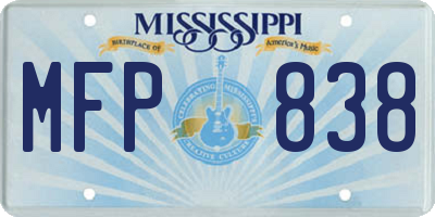 MS license plate MFP838