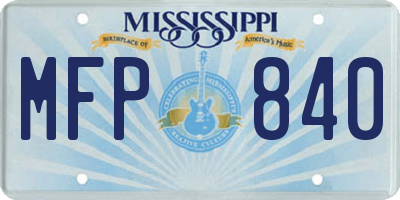 MS license plate MFP840