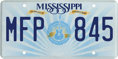 MS license plate MFP845