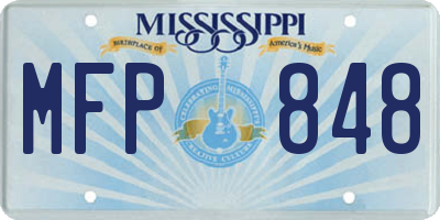 MS license plate MFP848