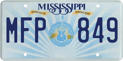 MS license plate MFP849