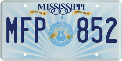 MS license plate MFP852