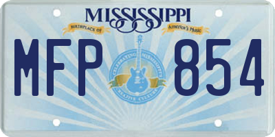 MS license plate MFP854