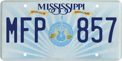 MS license plate MFP857