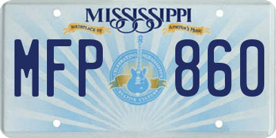 MS license plate MFP860