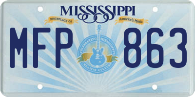 MS license plate MFP863
