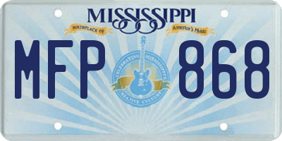 MS license plate MFP868