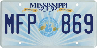MS license plate MFP869