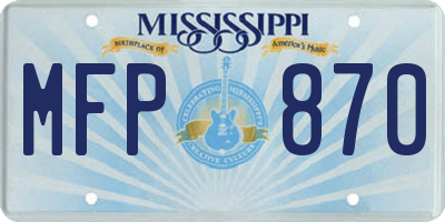 MS license plate MFP870