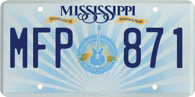 MS license plate MFP871