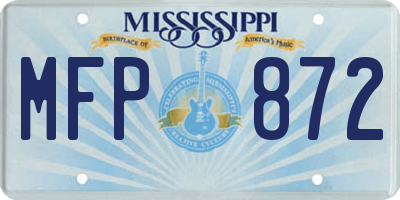 MS license plate MFP872