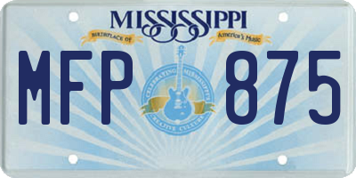 MS license plate MFP875