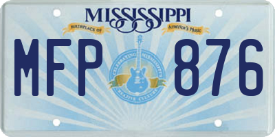 MS license plate MFP876