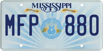 MS license plate MFP880