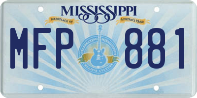 MS license plate MFP881