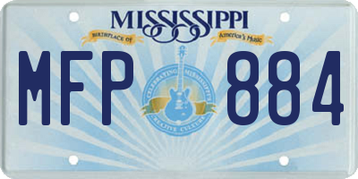 MS license plate MFP884