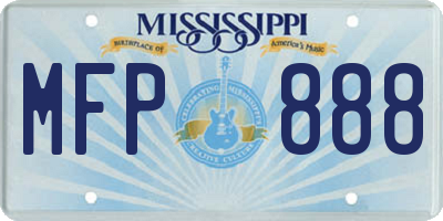 MS license plate MFP888