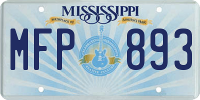 MS license plate MFP893