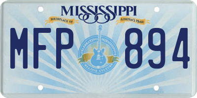 MS license plate MFP894