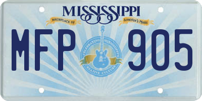 MS license plate MFP905