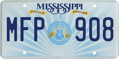 MS license plate MFP908