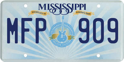 MS license plate MFP909